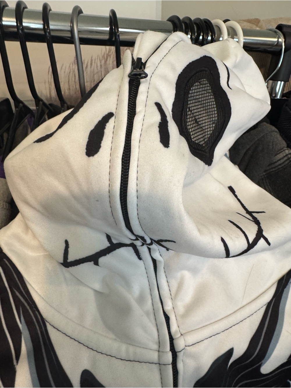 Disney White and Black Jack Skellington Hoodie Jacket
